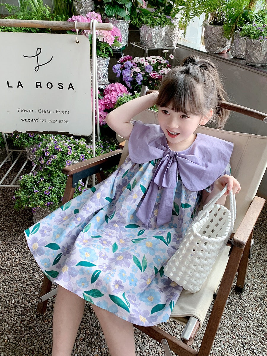 Girls Dress 2023 New Summer Dress Children Korean Version Loose Princess Dress Baby Summer Fashion Western Dress