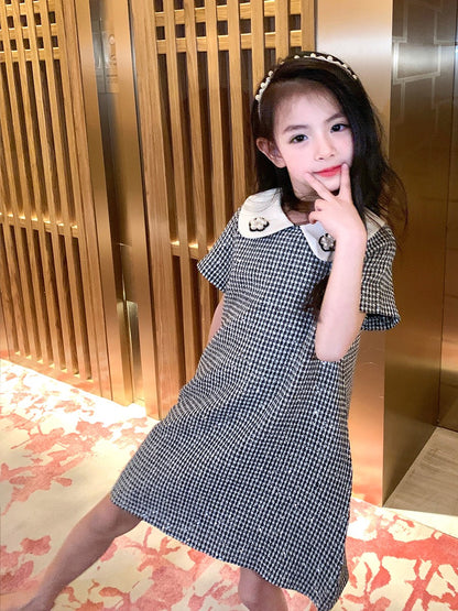 Original children's clothing girl's small fragrance style high-end dress children's Korean version of summer clothing new princess skirt foreign style
