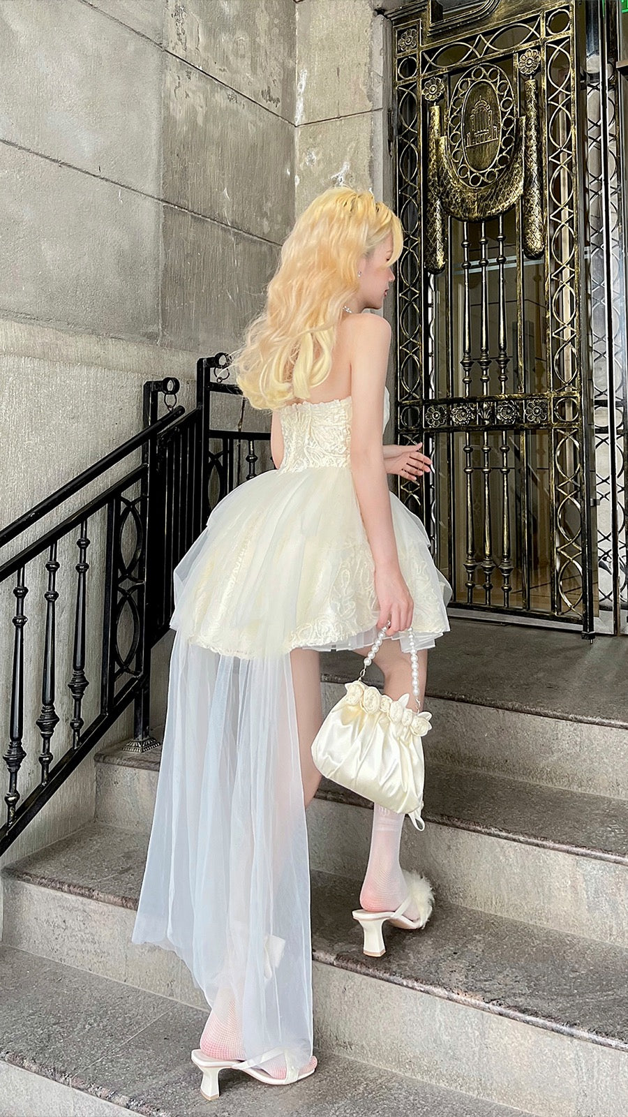 Pastel Yellow Princess Birthday Mini Dress Holiday Fairy Trailing Dres – Lee Nhi Boutique