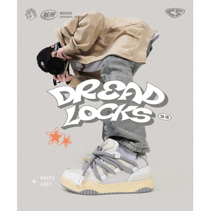 Cat and Sofa Dirty Braids/Original Design 2023 New Skateboard Bread Shoes Retro Couples Casual All-Match Sneakers