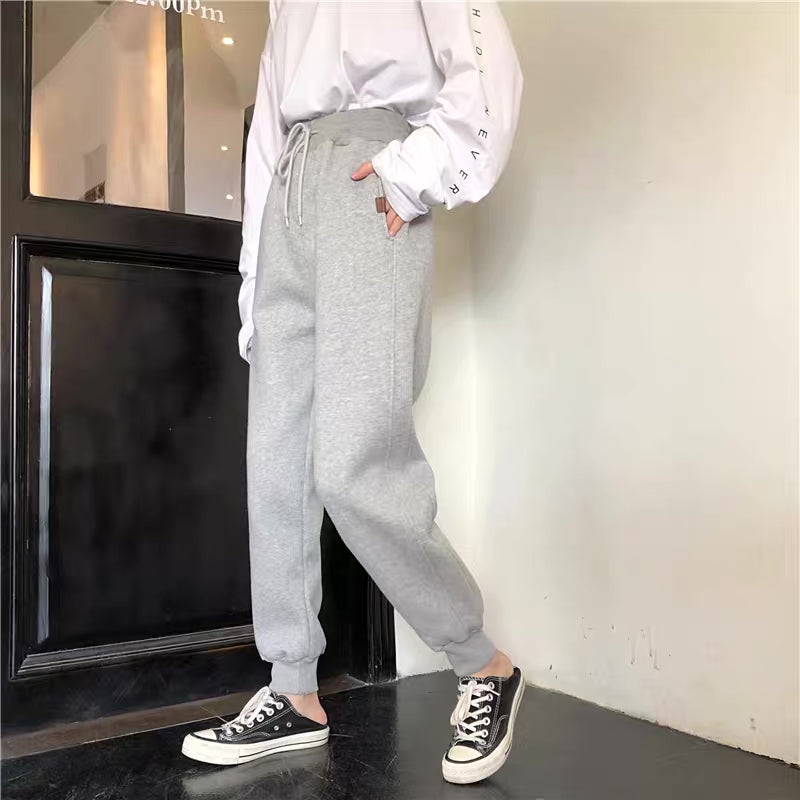 Pants women's autumn and winter 2022 new fleece sweatpants winter thic –  Lee Nhi Boutique