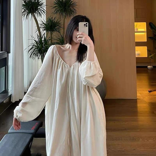 Niche Retro Lazy Style Loose Pure Desire Temperament Pullover Stitching Lace Backless Dress Female 2023 New