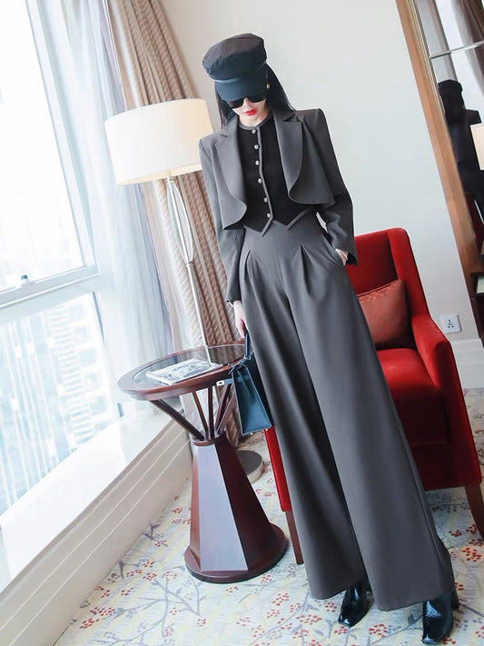High-quality ladies complete sets with women's 2022 new autumn suit jacket vest pants fashion three-piece set 1492