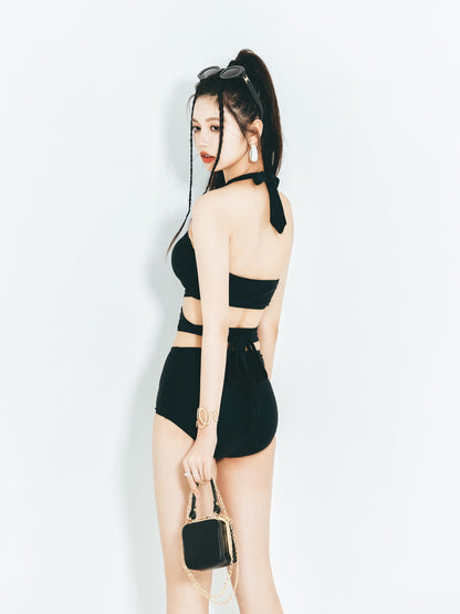 Juvenile Qi 2022 Hot Girl Strap Bikini Pure Desire High Waist Retro European and American Ins Style Split Female Swimsuit