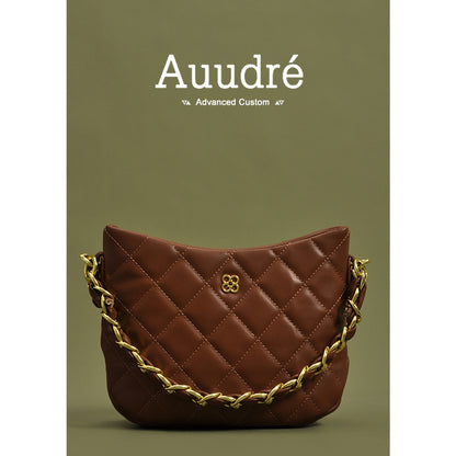Auudre French niche handbag high-end rhombus chain Messenger bag female 2023 new commuter shoulder bag
