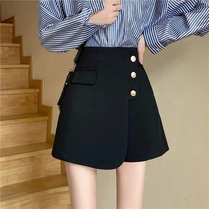 Fat mm autumn and winter new Korean fashion irregular culottes women's high waist slimming outerwear suit a-line wide-leg boots pants