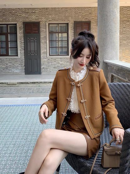 Guoguojia black short small fragrance coat women's spring and autumn high-end retro temperament ladies thin top 1192
