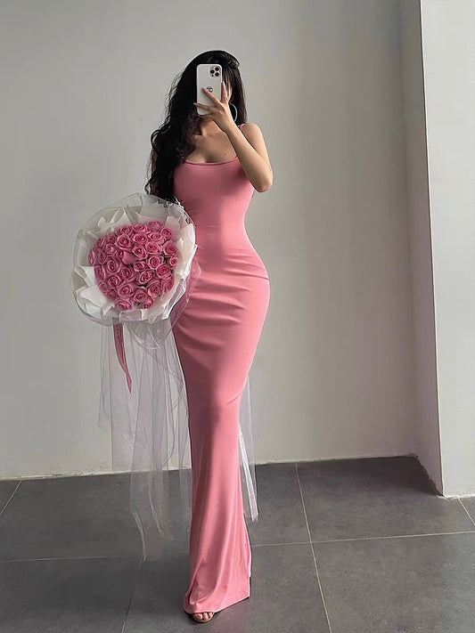 YoungGirlDay Pure Desire Sexy Slim Fit Slim Bag Hip Fishtail Sling Dress Bottom Mopping Long Dress