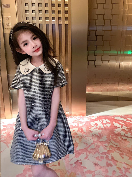 Original children's clothing girl's small fragrance style high-end dress children's Korean version of summer clothing new princess skirt foreign style