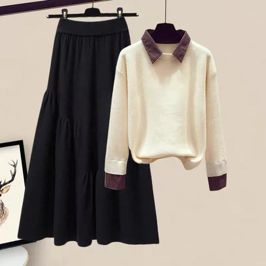 Autumn 2022 new women's clothing small fragrance sweater skirt fashion suit women's autumn fashion two-piece suit