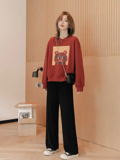 Small grain short round neck pullover sweater women's 2022 autumn and winter new high-quality loose long-sleeved knitted top