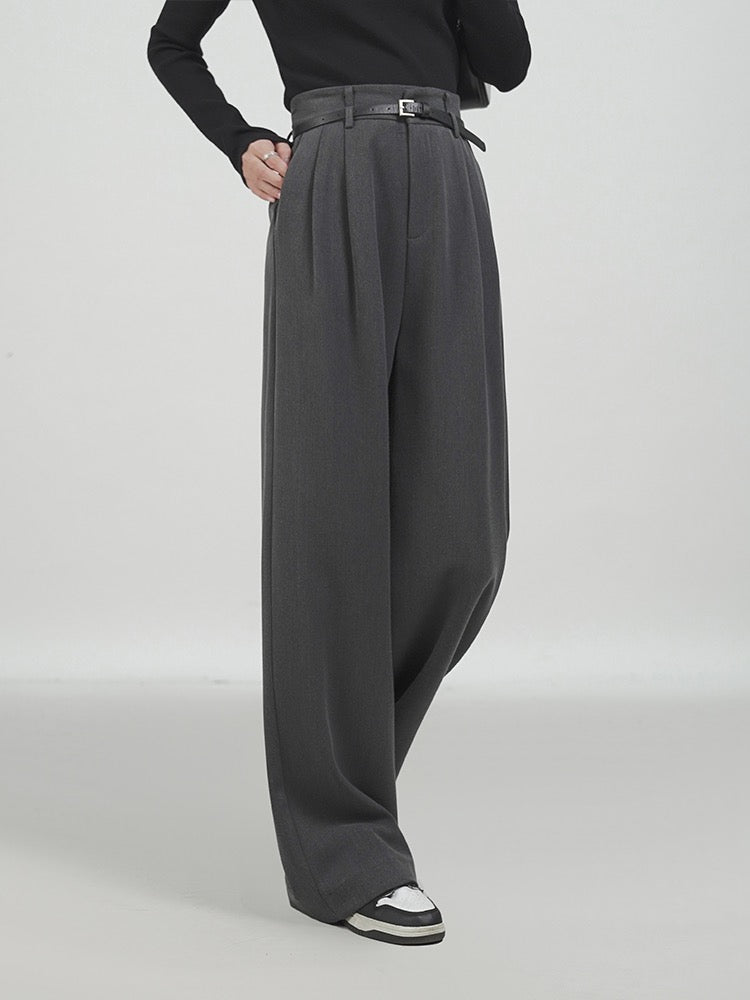 Wide-leg pants women's high waist spring 2023 new loose and thin drape sense straight tube mopping fashion casual trousers