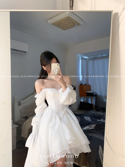 Twilight Cong ◆Rich Little Daughter Dress French Style Fugitive Princess White Long Dress Spring Dress Female 2023 New