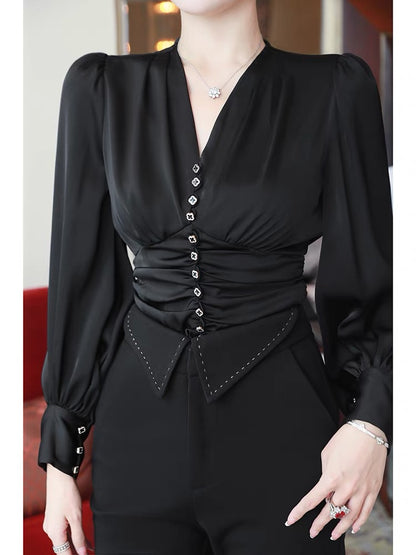 2022 new ladies haute couture professional suit female autumn royal sister capable shirt suit pants fashion two-piece suit