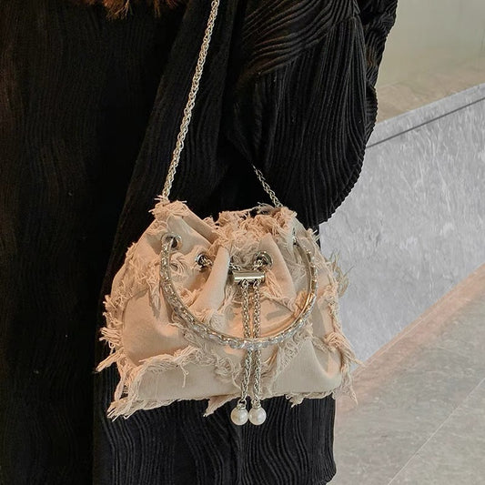 This year's popular small bag women's 2022 new summer cloth bag with bucket bag all-match ins chain messenger bag