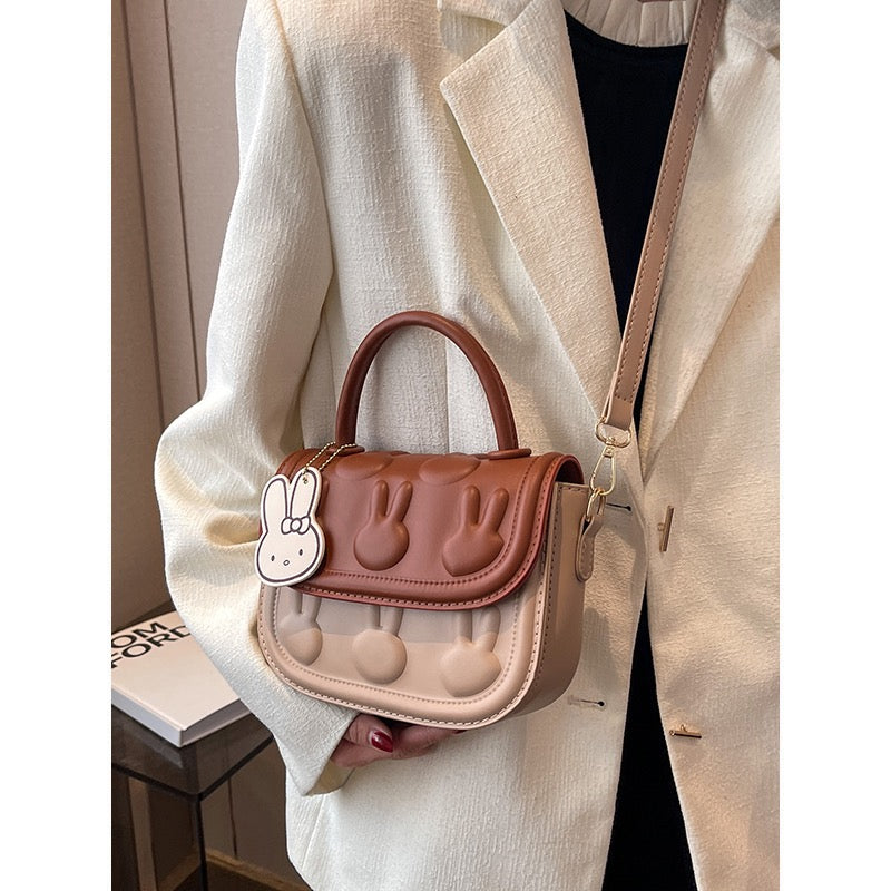 Biscuit bag new bag niche high-grade texture cute cartoon rabbit handbag fashion shoulder Messenger bag female