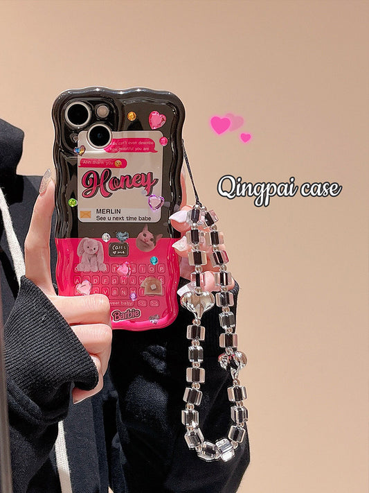 Cartoon chain diy rhinestone stickers are suitable for Apple 14promax mobile phone shell hot girl sweet cool style iPhone 13 new 14p female 12pro Korean Internet celebrity ins super fire 11 all-inclusive anti-fall cover