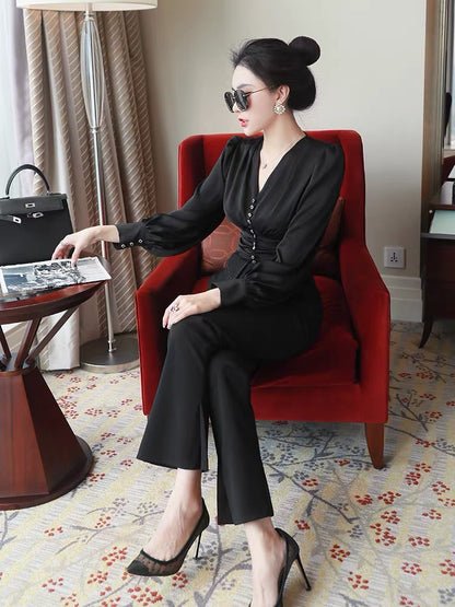 2022 new ladies haute couture professional suit female autumn royal sister capable shirt suit pants fashion two-piece suit