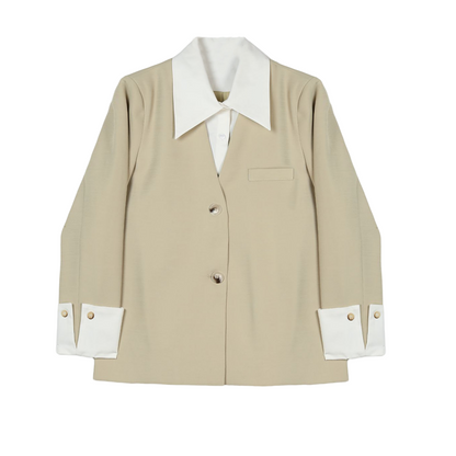 MUKOK fake two-piece suit jacket women's 2023 spring new high-end design sense all-match temperament short jacket