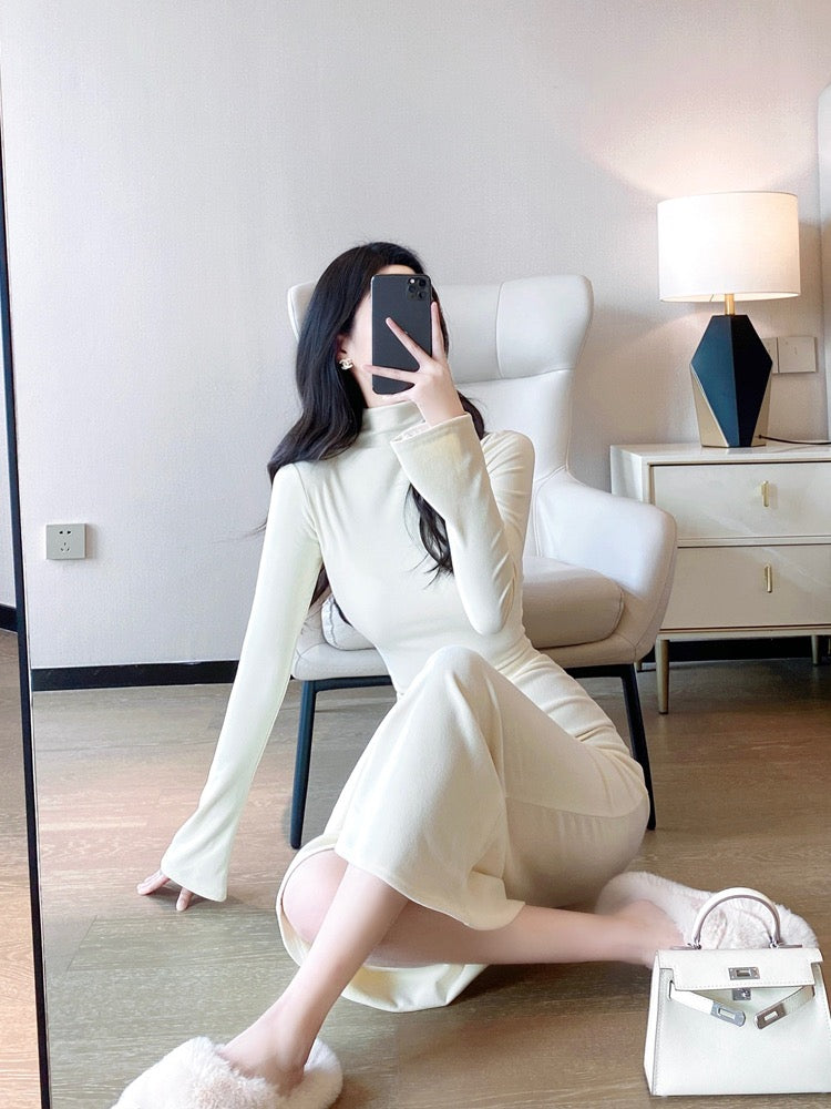 Suit Spring and Autumn Women's 2023 New Temperament Ladies Retro Pure Desire Sexy Babes Mid-length Package Hip Skirt Two-piece Set
