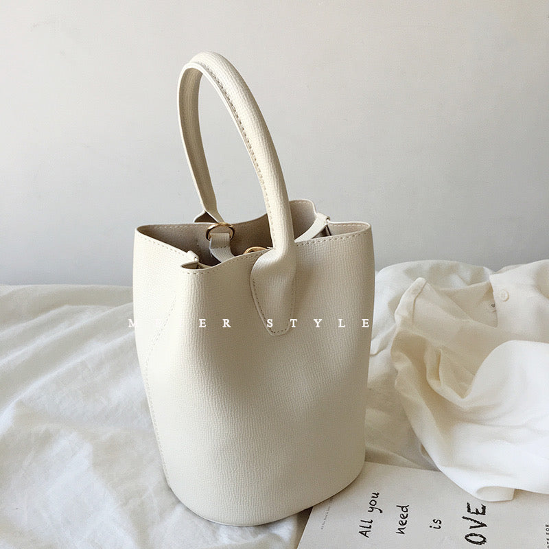 Korean ins simple retro bucket bag fashion all-match handbag shoulder Messenger bag mother bag texture female bag