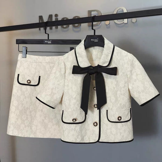 Miss DG skirt suit female summer 2022 new two-piece female fashion temperament small fragrance suit