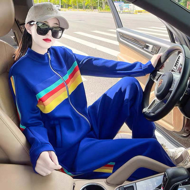 Autumn women's new sweater women's small high-end temperament lady goddess fan high-end casual sports suit 1674