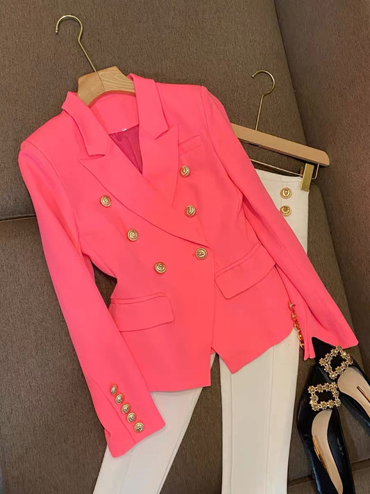 European station European goods trend this year's popular tops small high-quality silhouette suit jacket female 6847