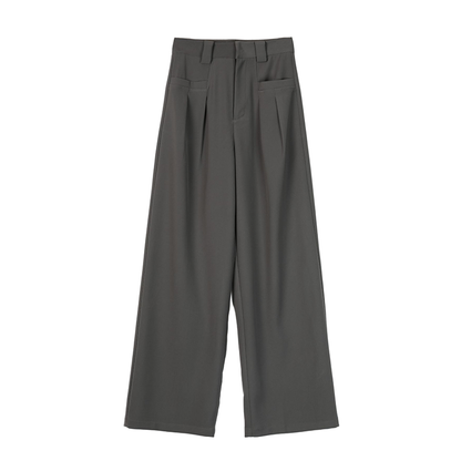 MUKOK high-end suit casual pants women's 2023 spring new drape slim straight wide-leg floor mopping trousers