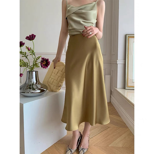 mona original summer elegant high waist commuter simple skirt small sexy romantic fishtail skirt female