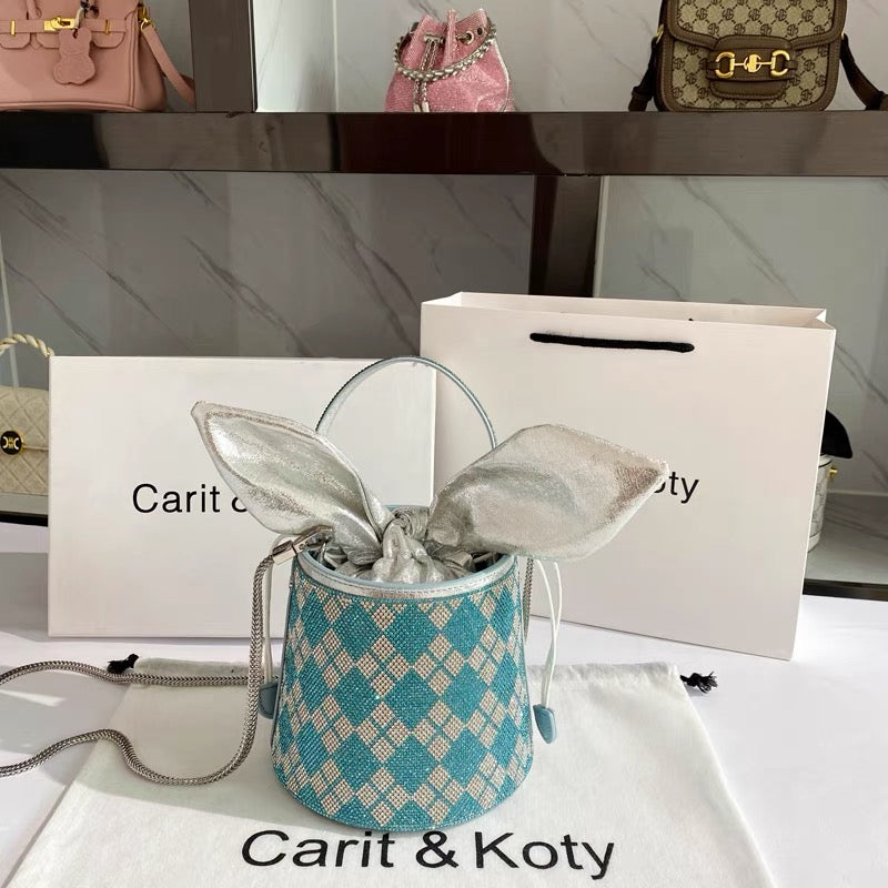 Carit&Koty pearl handbag 2022 new trendy high-end niche old flower bucket bag messenger bag explosion style