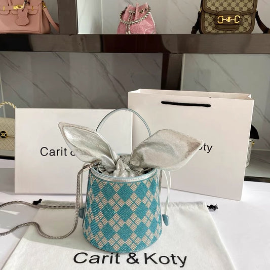 Carit&Koty pearl handbag 2022 new trendy high-end niche old flower bucket bag messenger bag explosion style