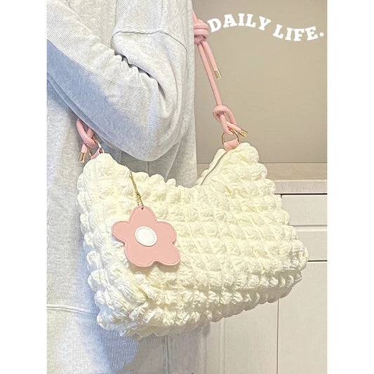 Niche bag women's summer 2022 new trendy ins fashion bubble shoulder underarm bag all-match lady style dumpling bag