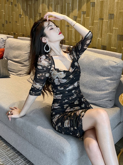Xiaoxiangfeng printing cover belly, age reduction and slimming dress 2009