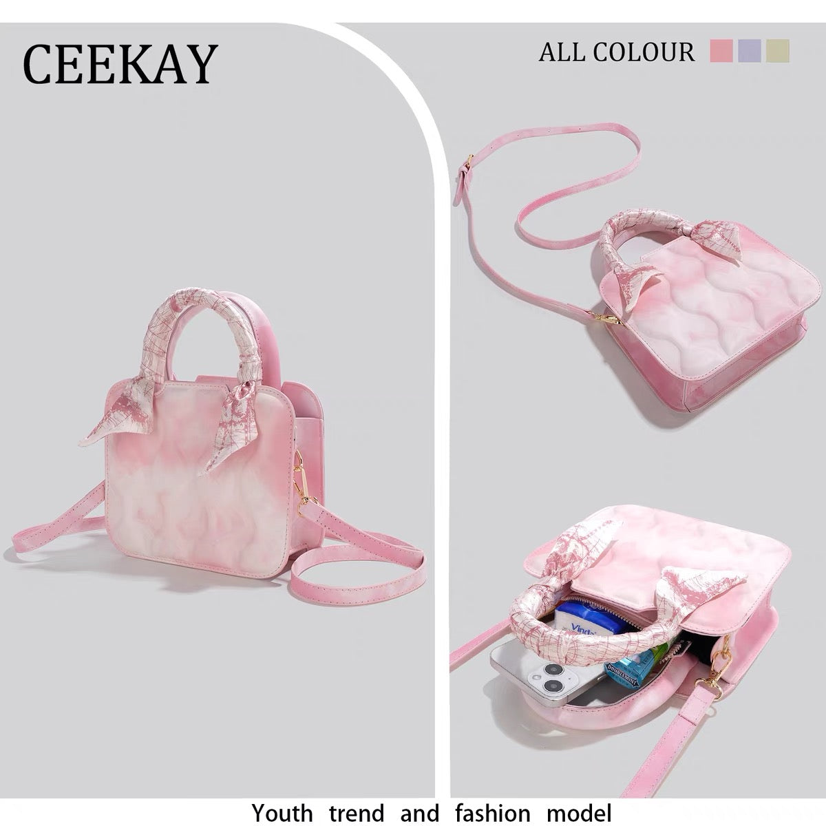 CEEKAY original authentic this year popular small hand-held biscuit bag niche design bag female summer all-match messenger bag 1200