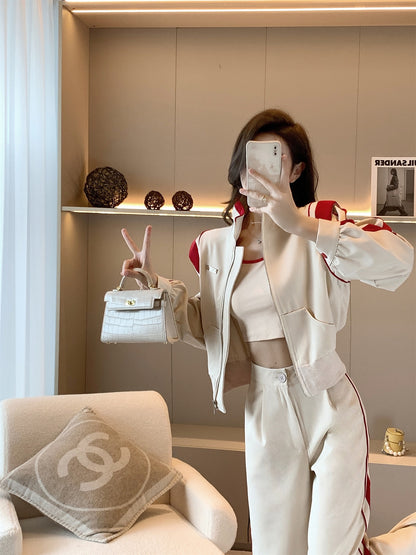 Casual fashion suit women's autumn and winter 2022 new temperament high-end western style fashionable sports pants two-piece set