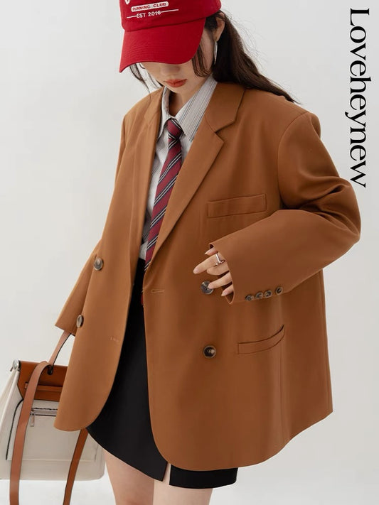 LOVEHEYNEW suit jacket women's autumn new loose casual design black suit 1403