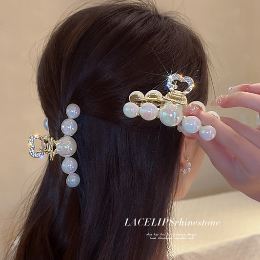 Mermaid Ji pearl hairpin back of the head female 2022 new high-end hairpin hairpin hairpin shark clip tide