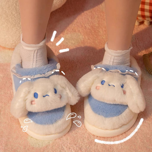 Sanrio cotton slippers female winter Yugui cute big-eared dog indoor home non-slip warm Melody cotton slippers male