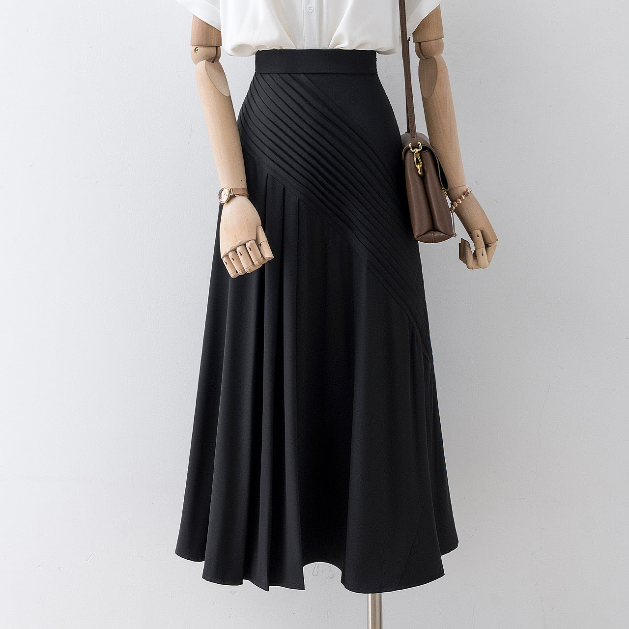 2022 new a-line skirt women's summer design feeling small crowd big swing umbrella skirt small man