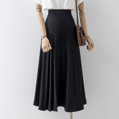 2022 new a-line skirt women's summer design feeling small crowd big swing umbrella skirt small man