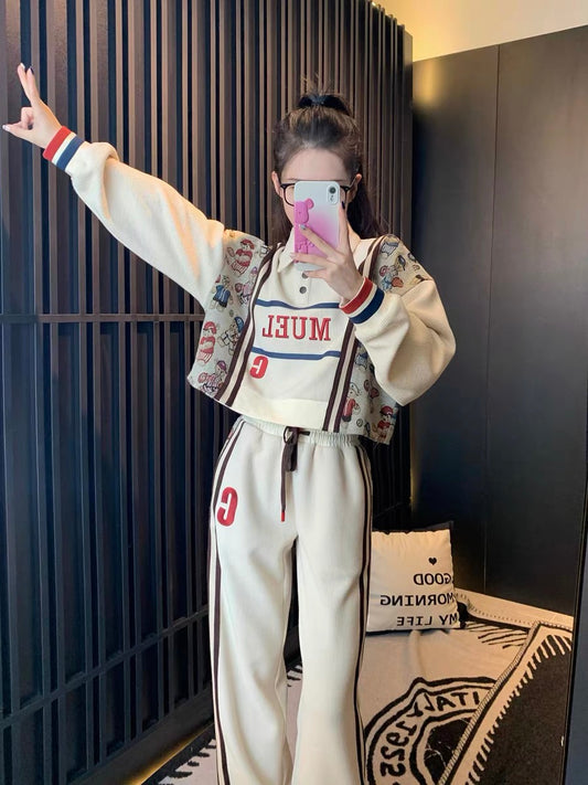 MUEL Original Small Fragrance Suit Women's Autumn 2022 New Western-style Ladies Leisure Fashion Sports Two-piece Set