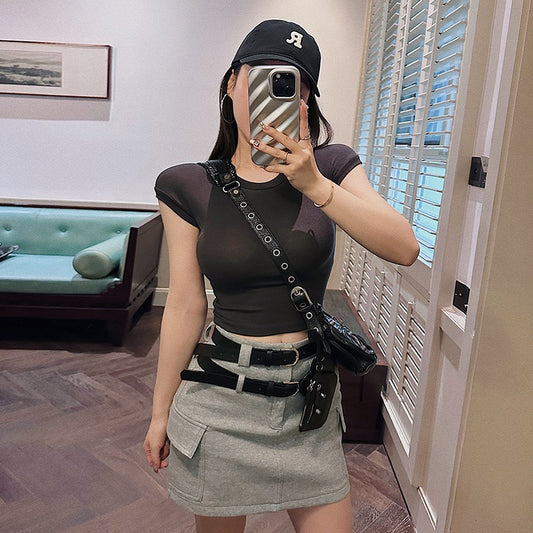 Silver custom 3/27 [double belt] sports skirt YS3024