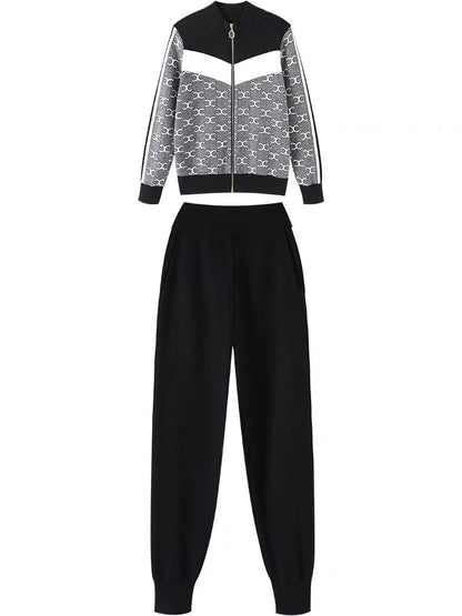 Light luxury niche fried street suit pants autumn and winter women's clothing 2022 new autumn clothes tops trousers sweater Korean drama two-piece set