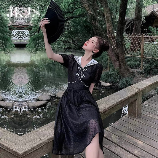 JKJS improved version of cheongsam women's summer 2022 new young temperament high-end new Chinese style dress 1532