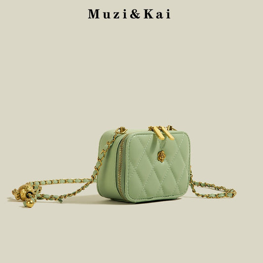 MuziKai genuine high-grade texture small bag female 2022 popular new trendy fashion niche Messenger shoulder bag