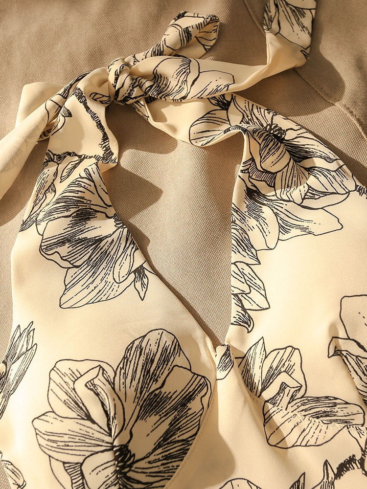 Hong Kong style retro print hanging neck camisole female hot girl sexy beauty strap chest pad bottoming sleeveless top for outerwear