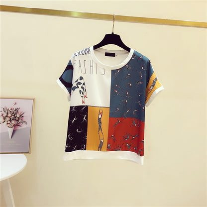 2022 early autumn new European station t-shirt women's short-sleeved foreign style top design sense niche European chiffon small shirt trend