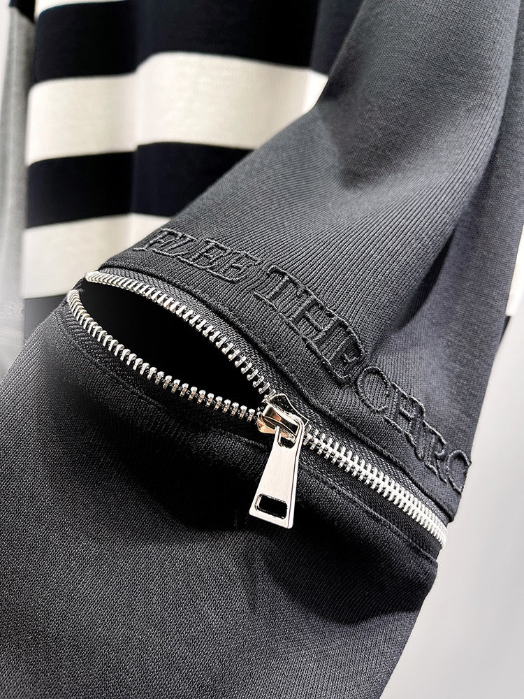 Striped sweater pullover 2023 spring new loose mid-length long-sleeved ins top autumn and winter coat women's fashion