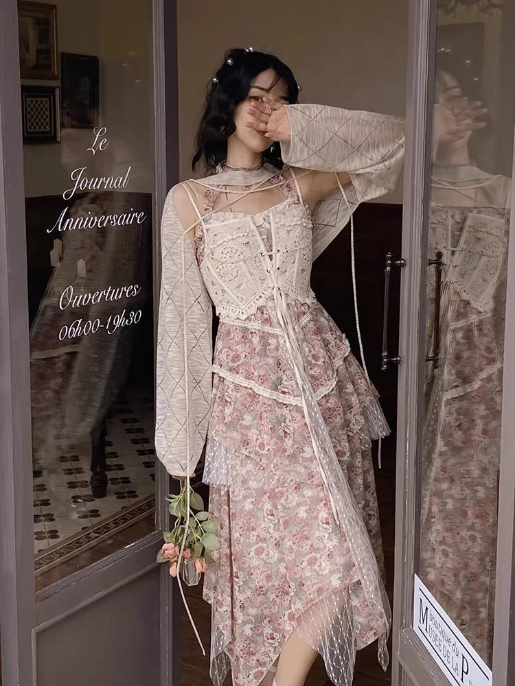JZ artisan "Desert Rose" design dress female 2022 summer new French niche temperament long skirt 1323